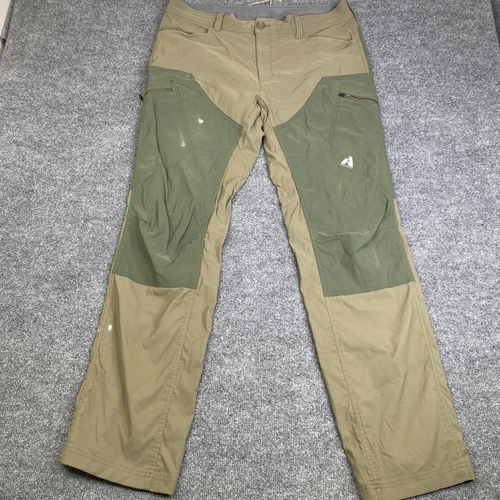 Eddie Bauer First Ascent Guide Pro Pants Mens 36x34 Green Hiking Outdoor Cargo